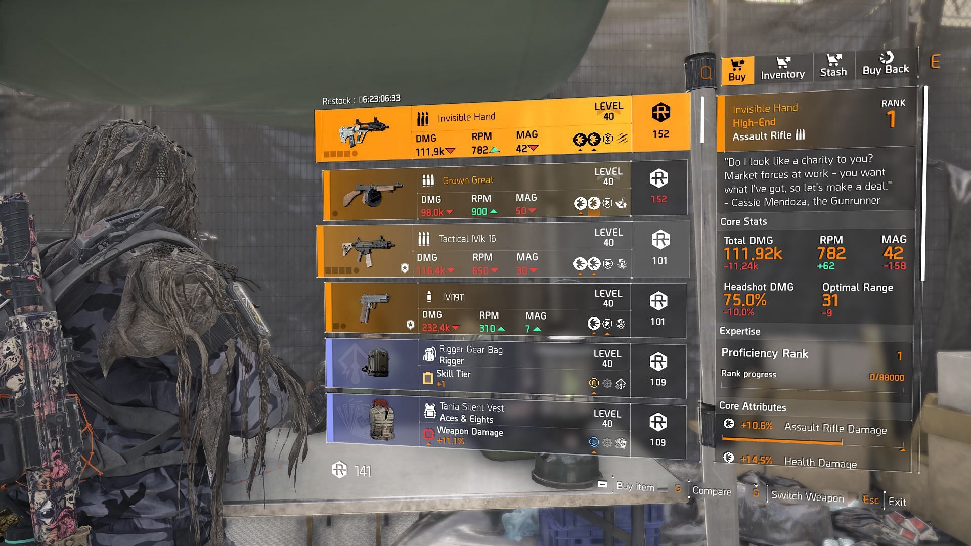The Division 2 vendor found at DZ South (Image via Sportskeeda Gaming || Ubisoft)